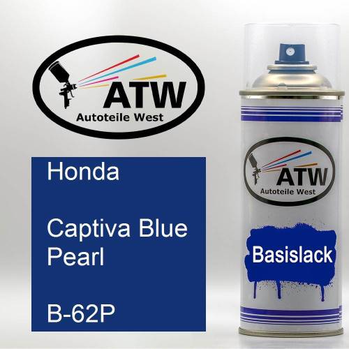Honda, Captiva Blue Pearl, B-62P: 400ml Sprühdose, von ATW Autoteile West.